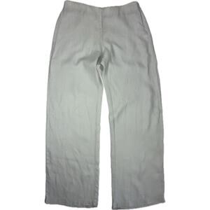 Liviana Conti Linen Minimalist Coastal Wide Leg Pants Size 46 Mint